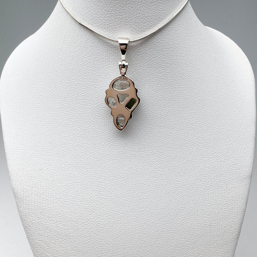 Moldavite and Herkimer Diamond Pendant - Rocks and Gems Canada