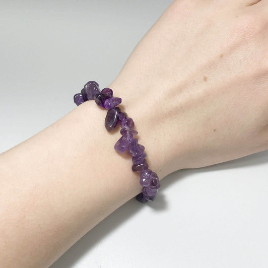 Amethyst Chip Beaded Bracelet - Rocks and Gems Canada