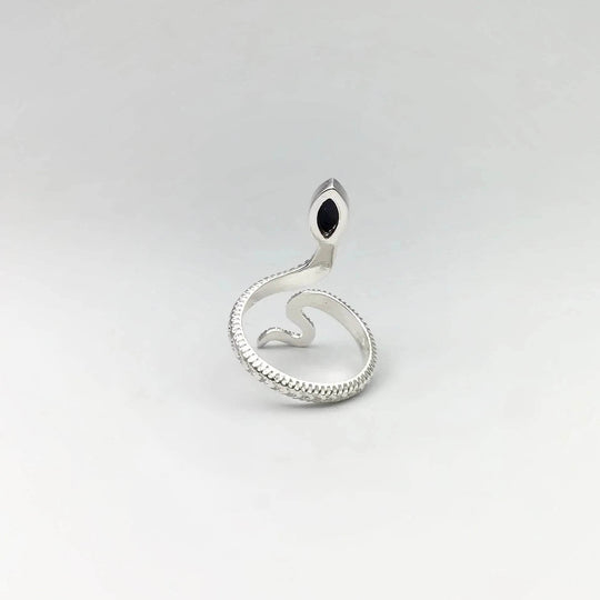 Black Onyx Snake Ring - Rocks and Gems Canada