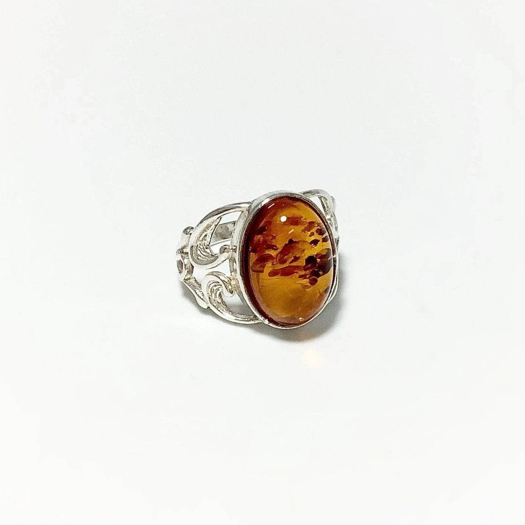 Cognac Amber Ring - Rocks and Gems Canada