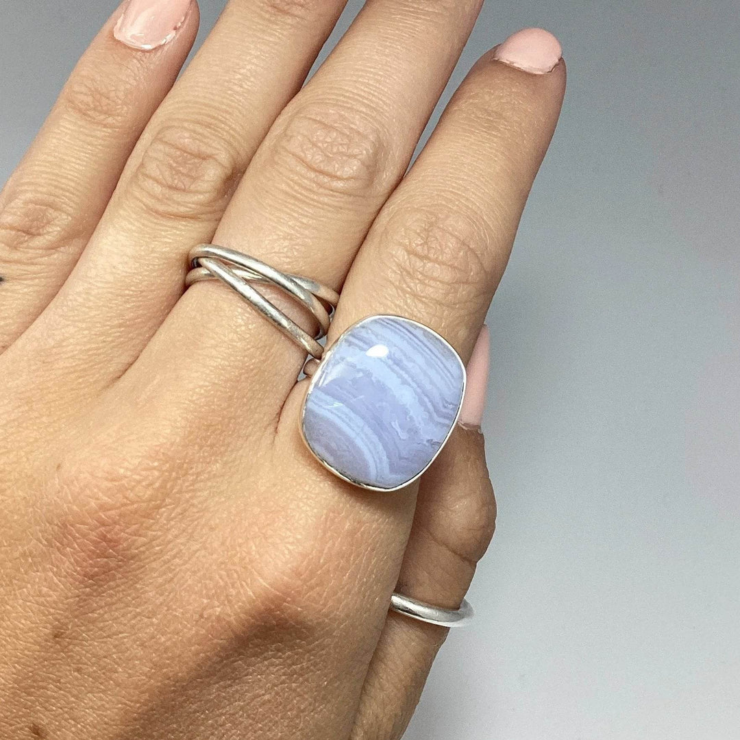 Blue Lace Agate Ring - Rocks and Gems Canada