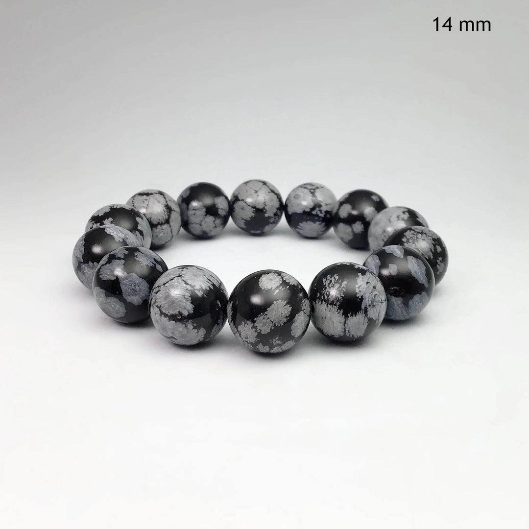 Snowflake Obsidian Beaded Bracelet - Rocks and Gems Canada