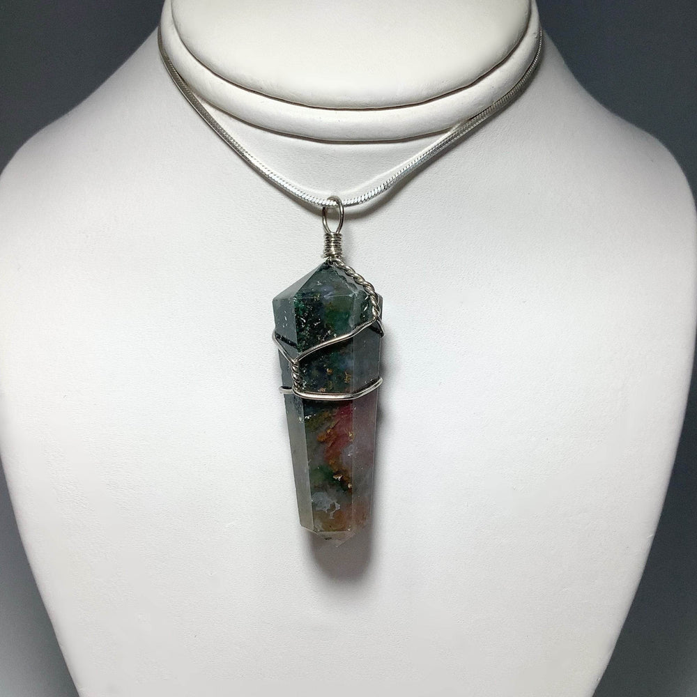 Wire Wrapped Indian Agate Pendant - Rocks and Gems Canada