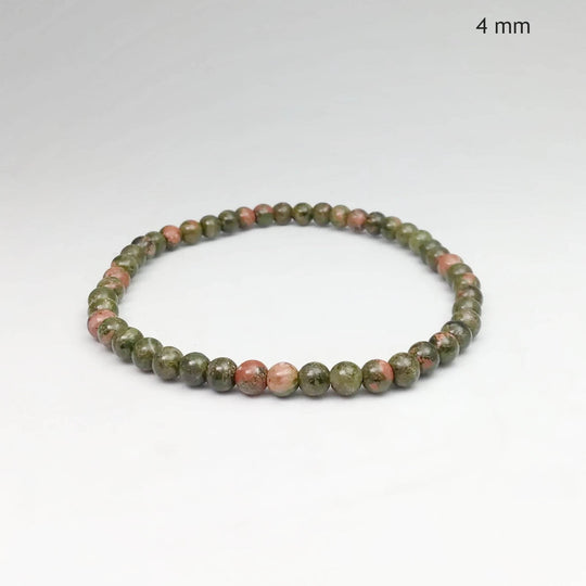 Unakite Jasper Beaded Bracelet - Rocks and Gems Canada