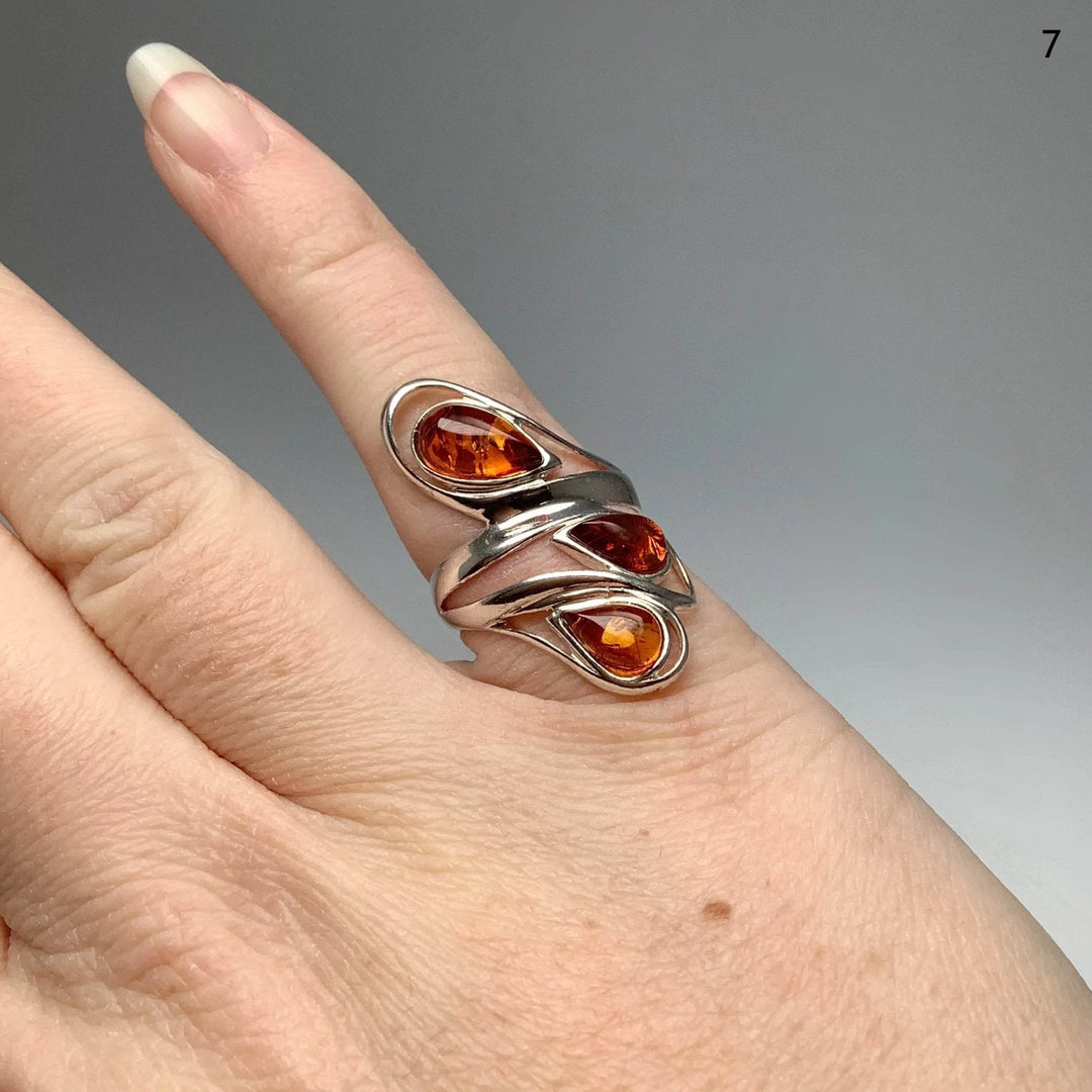Cognac Amber Ring - Rocks and Gems Canada