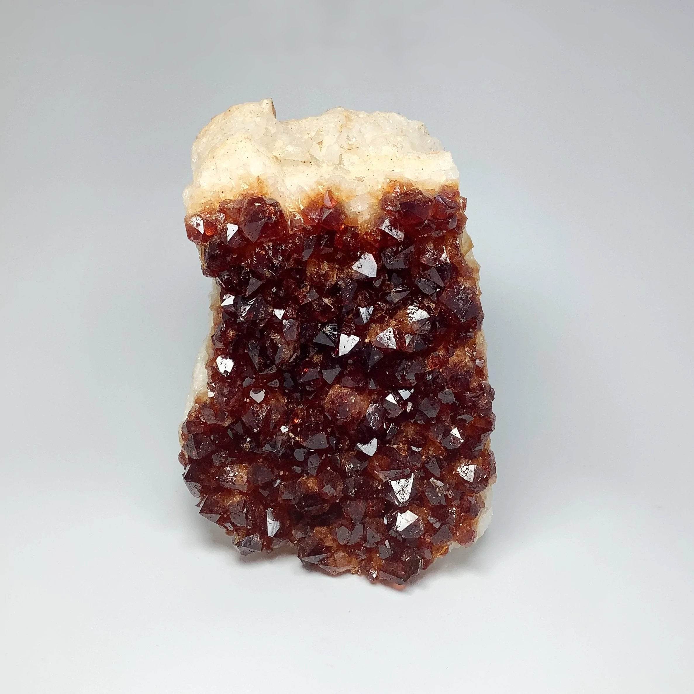 Dark Citrine Druze Cluster Stand Up - Rocks and Gems Canada