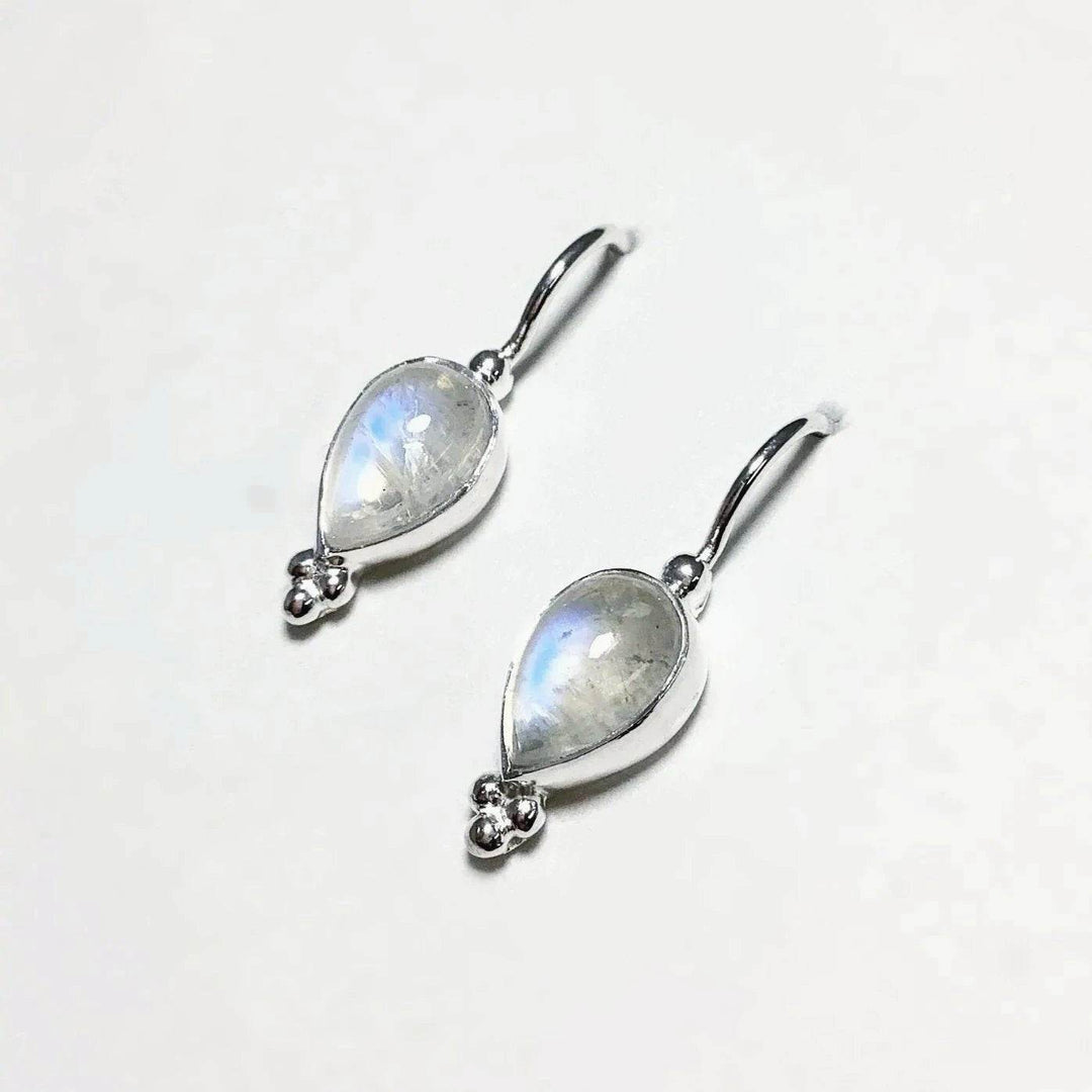 Rainbow Moonstone Dangle Earrings - Rocks and Gems Canada