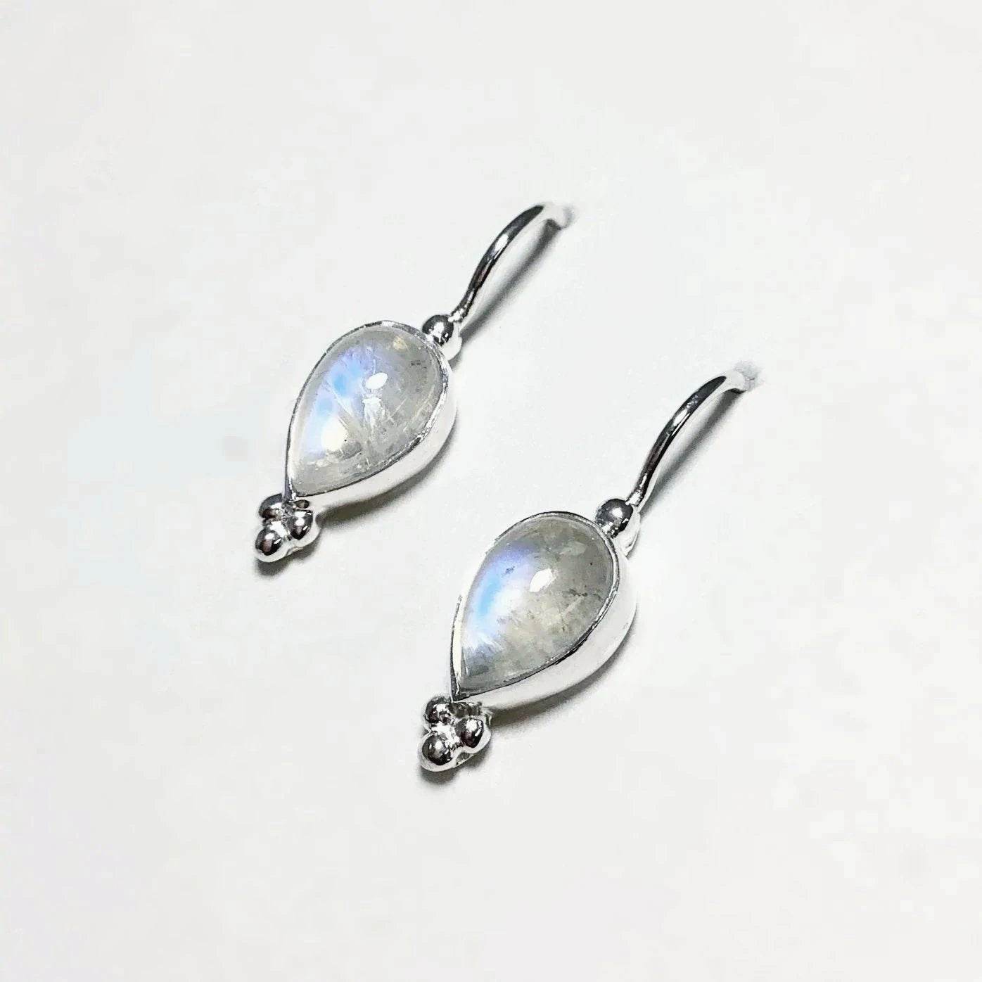 Rainbow Moonstone Dangle Earrings - Rocks and Gems Canada