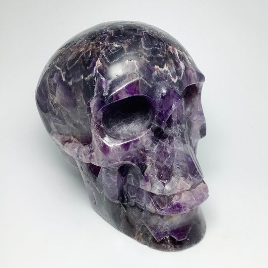 Large Chevron Amethyst Crystal Skull - Rocks and Gems Canada