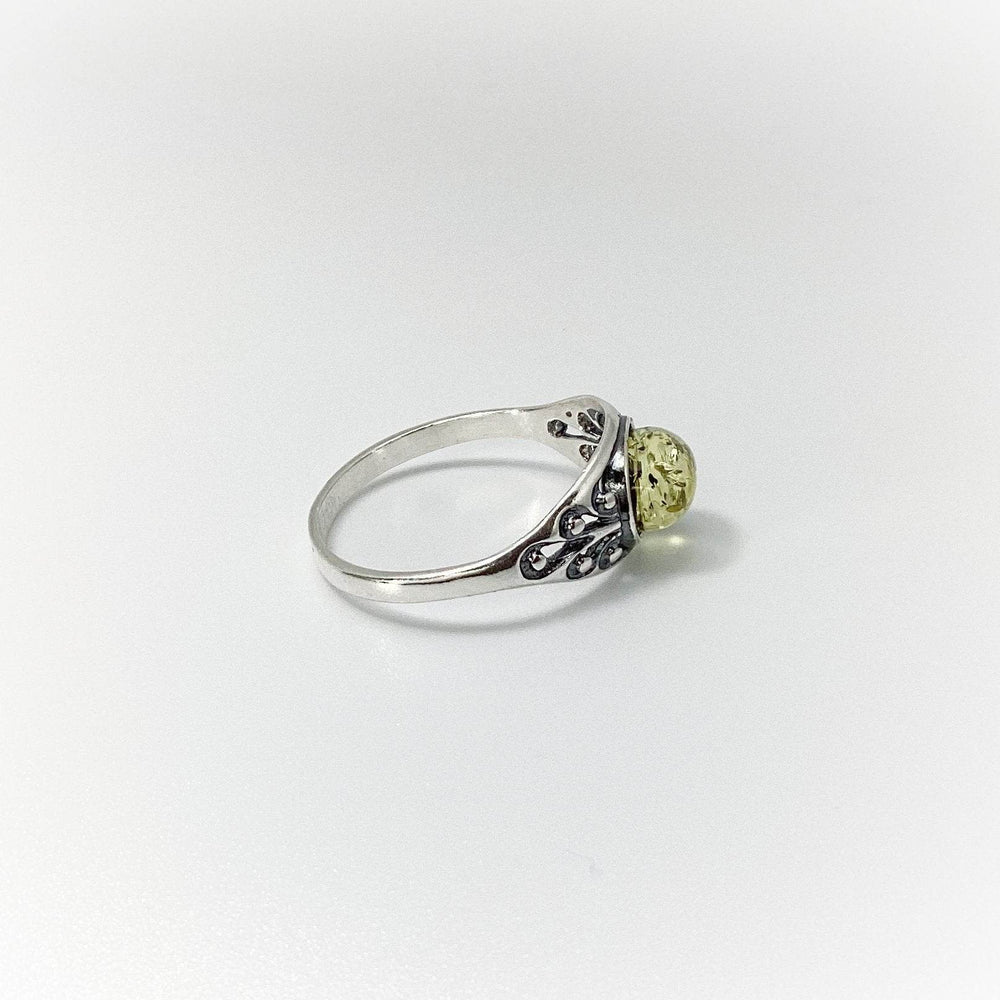 Green Amber Ring - Rocks and Gems Canada