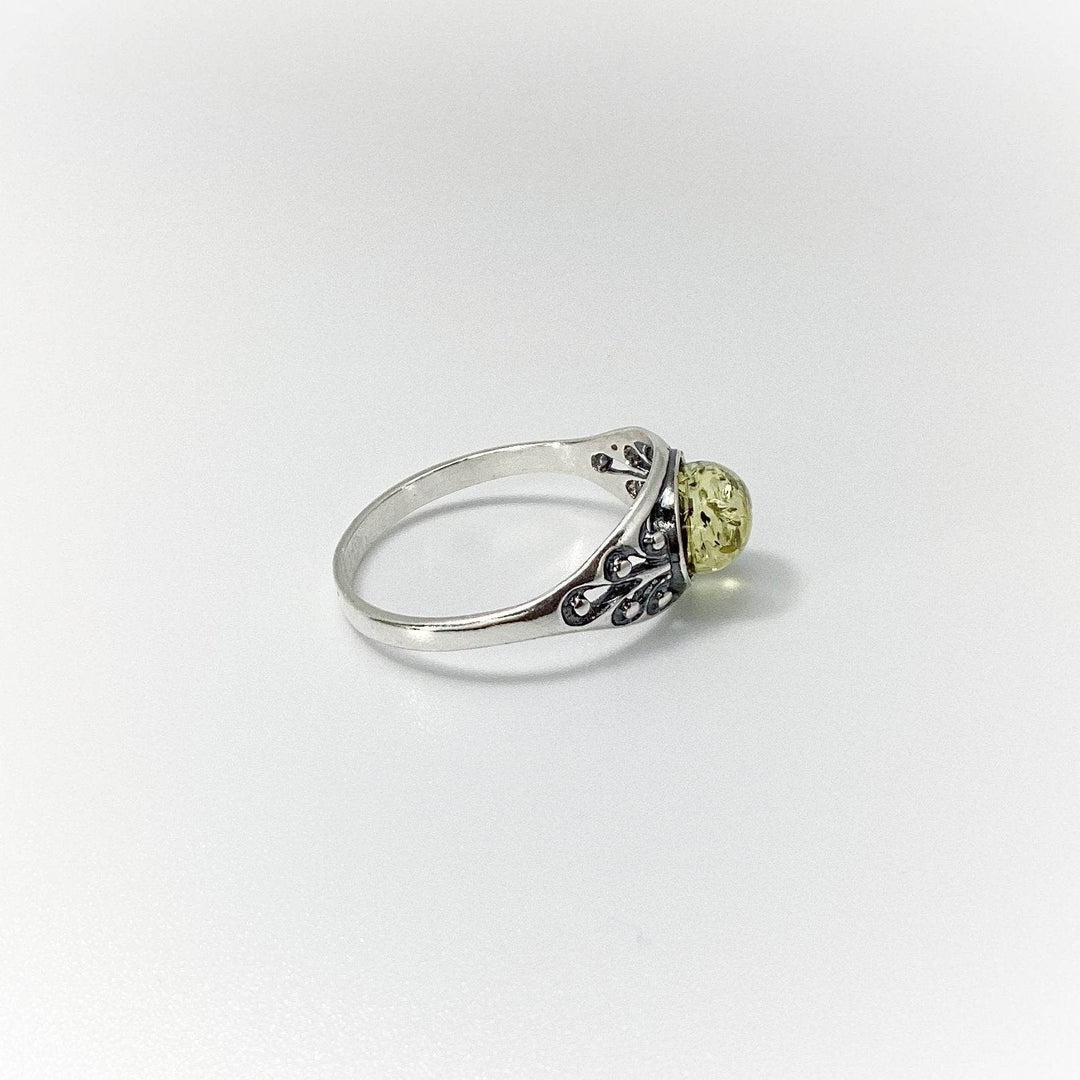 Green Amber Ring - Rocks and Gems Canada