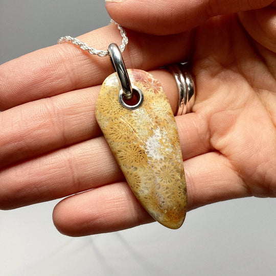 Fossilized Coral Pendant - Rocks and Gems Canada