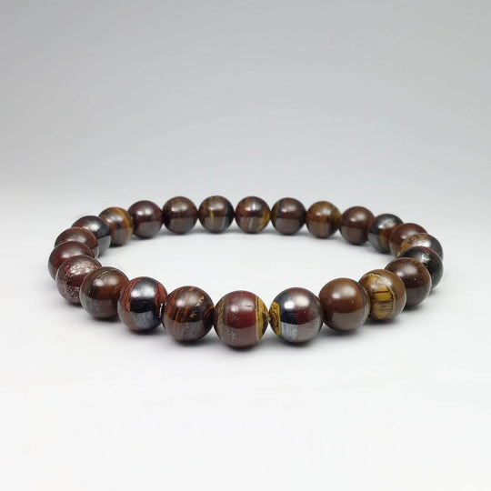 Red Gold Tiger Iron Beaded Bracelet - Rocks and Gems Canada