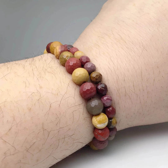 Mookaite Faceted Beaded Bracelet - Rocks and Gems Canada
