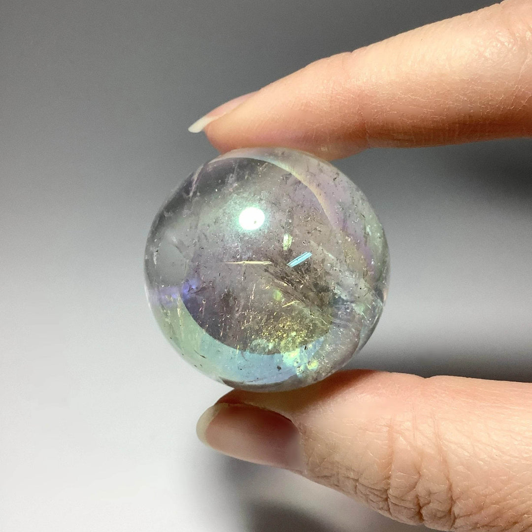 Opalescent Aura Quartz Sphere - Rocks and Gems Canada