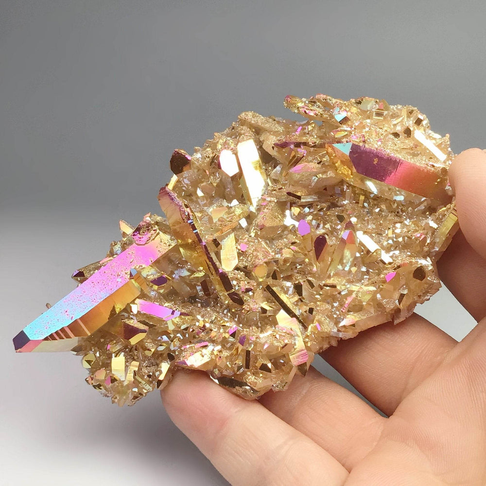 Sunset Aura Quartz Cluster - Rocks and Gems Canada