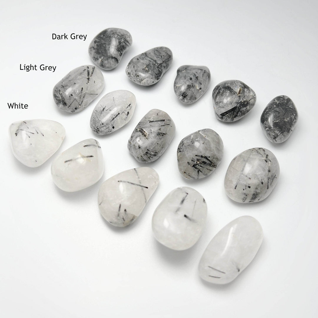 Tourmalated Quartz Tumble - Rocks and Gems Canada