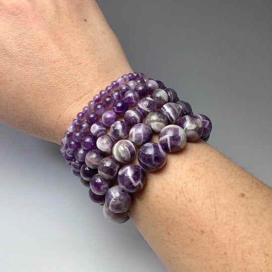 Chevron Amethyst Beaded Bracelet - Rocks and Gems Canada