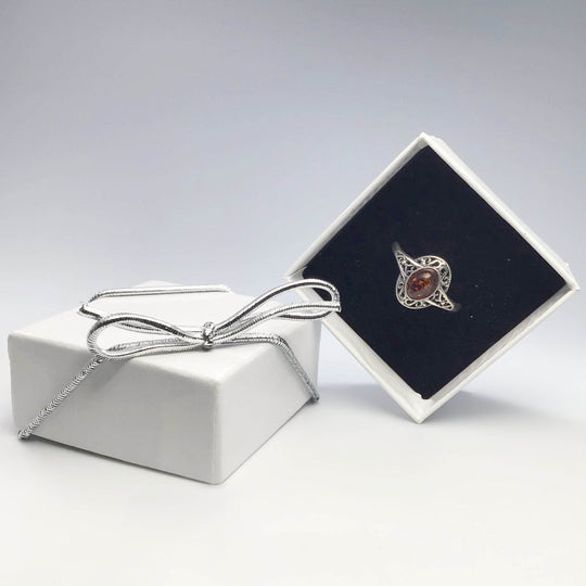 Cognac Amber Ring - Rocks and Gems Canada