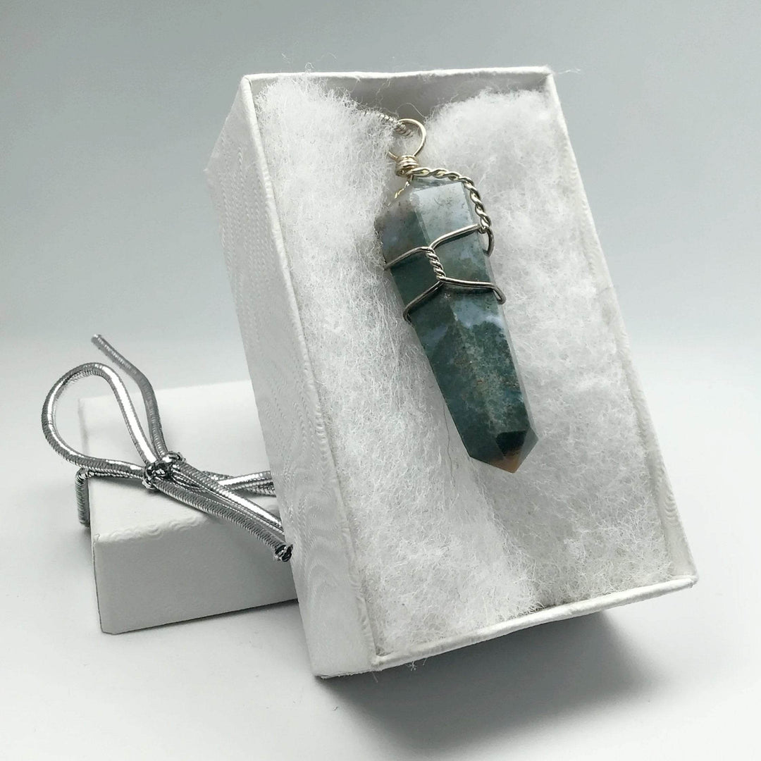 Wire Wrapped Indian Agate Pendant - Rocks and Gems Canada