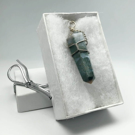 Wire Wrapped Indian Agate Pendant - Rocks and Gems Canada