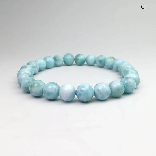 Larimar Beaded Bracelet - 8mm - Rocks and Gems Canada