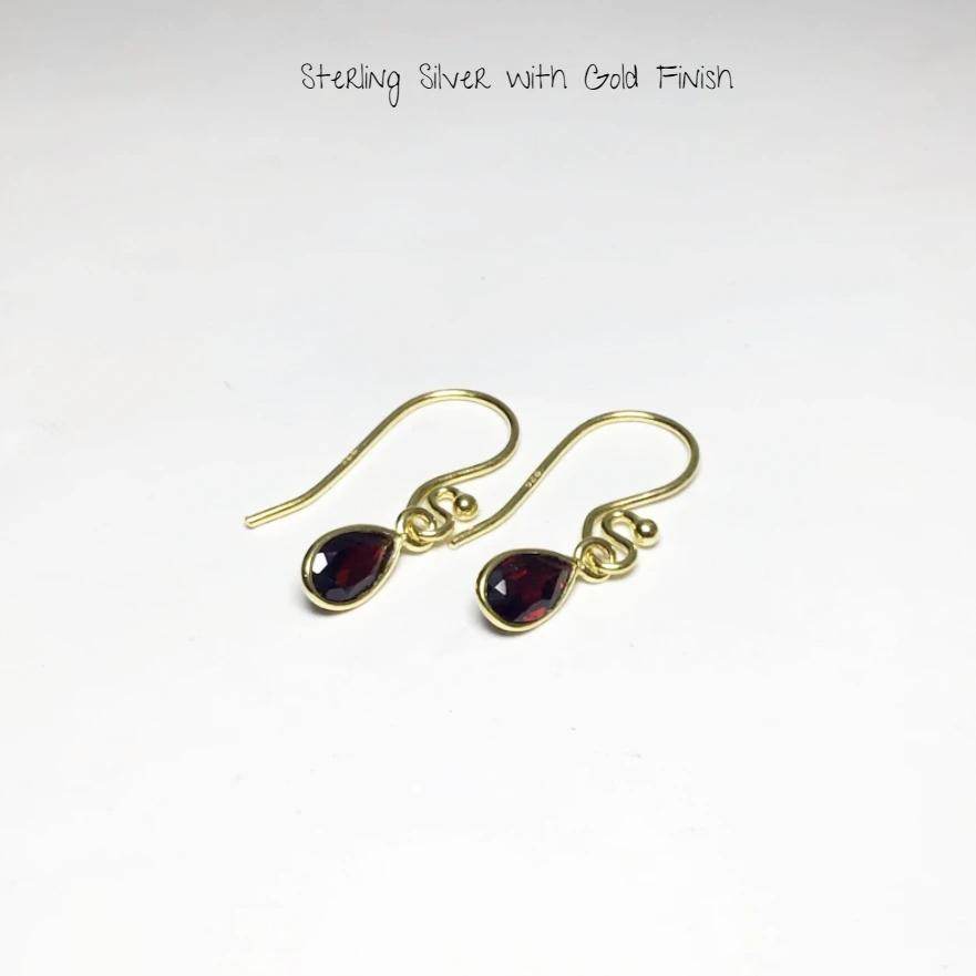 Garnet Dangle Earrings - Rocks and Gems Canada