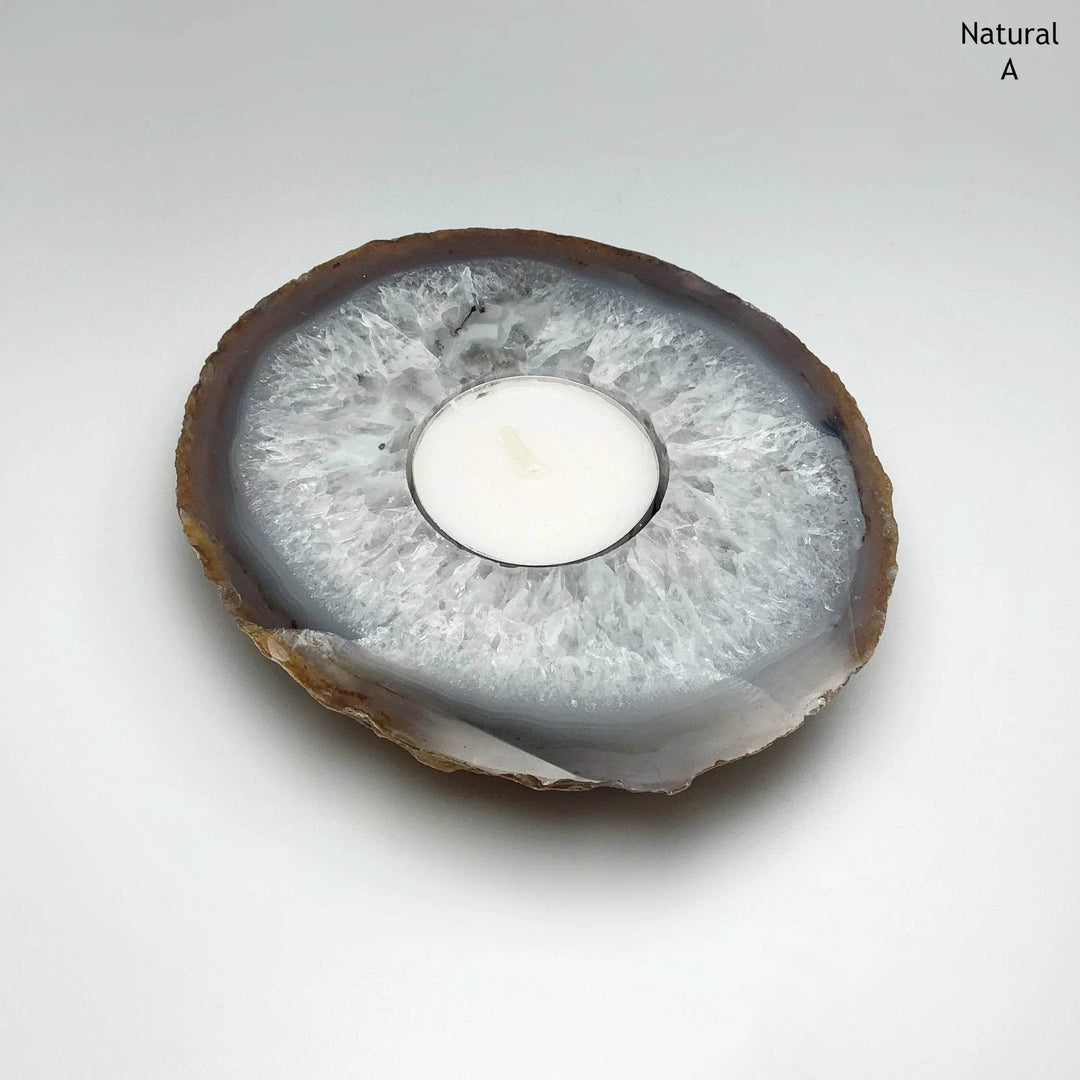Agate Candle Holder - Rocks and Gems Canada