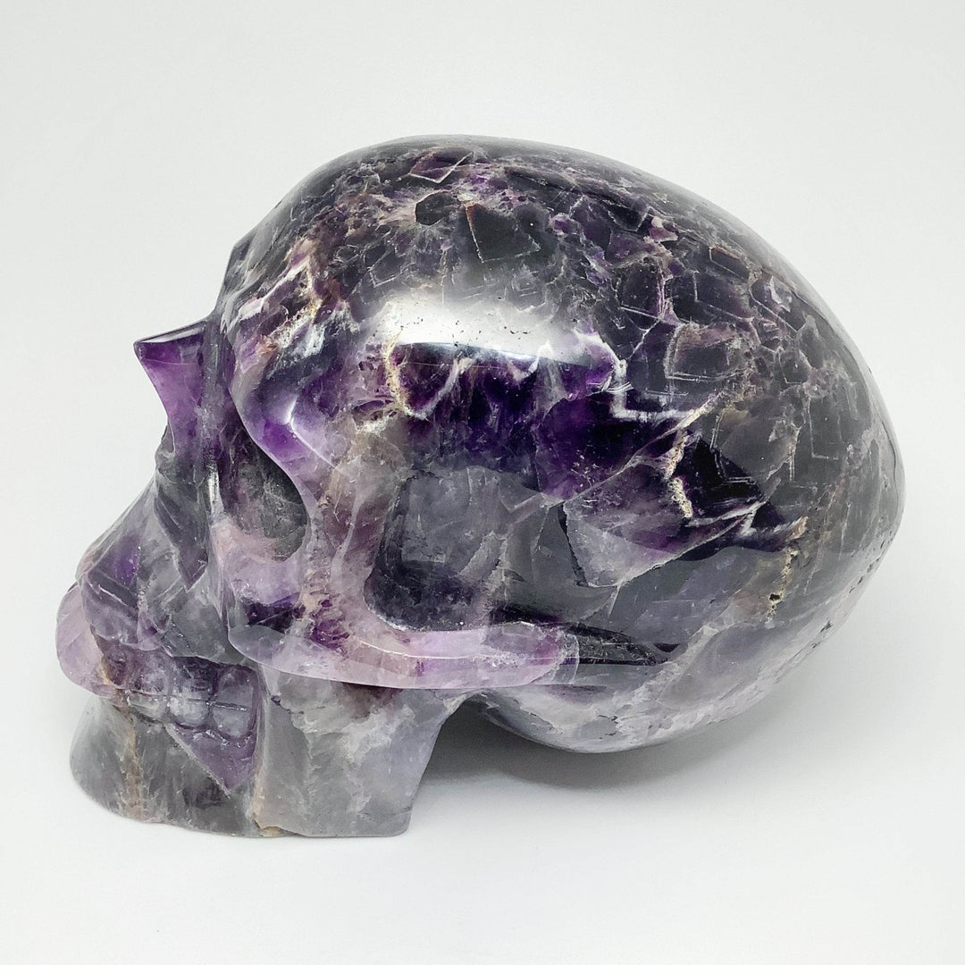 Large Chevron Amethyst Crystal Skull - Rocks and Gems Canada