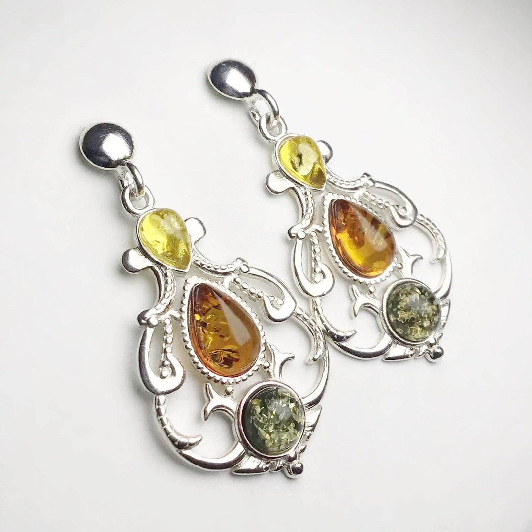 Mixed Amber Stud Earrings - Rocks and Gems Canada