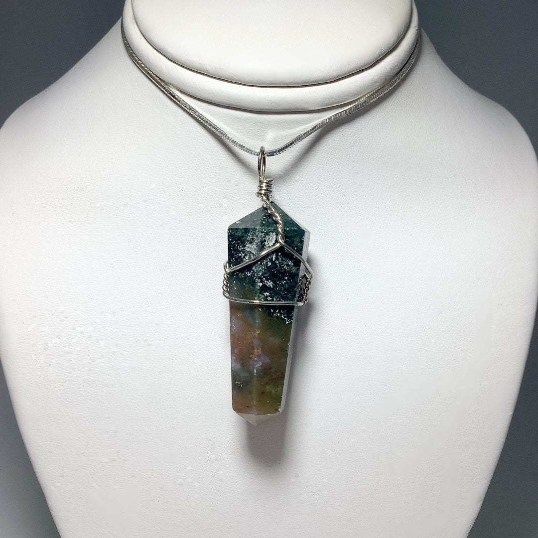 Wire Wrapped Indian Agate Pendant - Rocks and Gems Canada