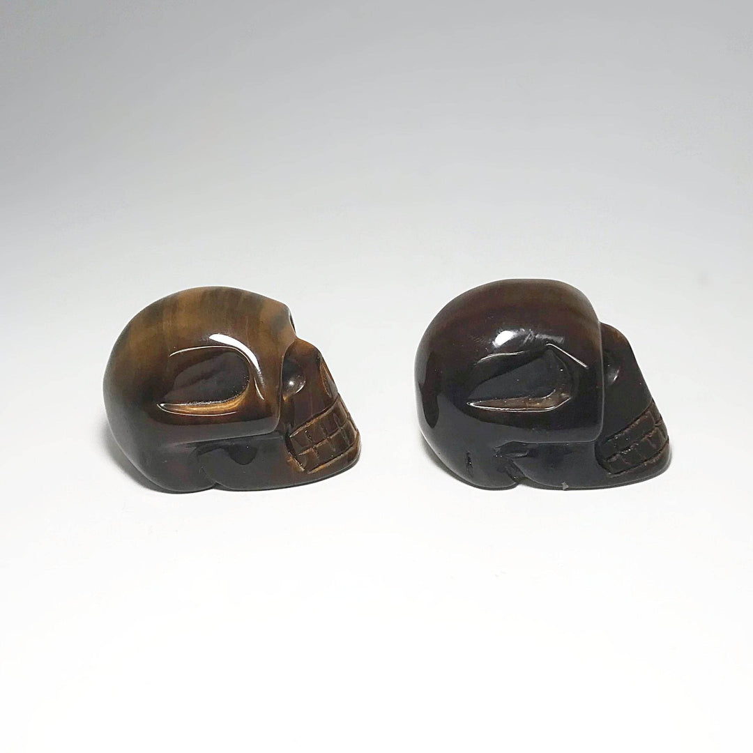 Carved Tiger Eye Skull - Rocks and Gems Canada