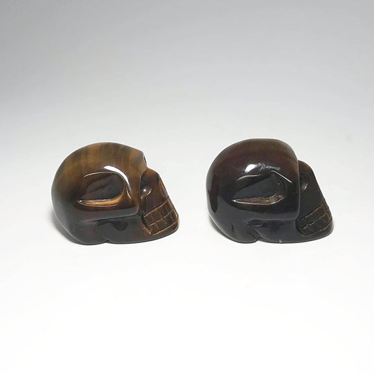 Carved Tiger Eye Skull - Rocks and Gems Canada