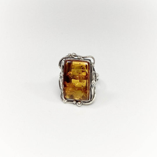 Cognac Amber Ring - Rocks and Gems Canada