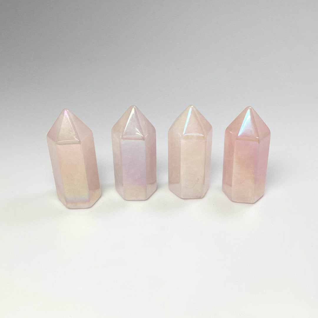 Polished Opalescent Rose Quartz Point - Rocks and Gems Canada