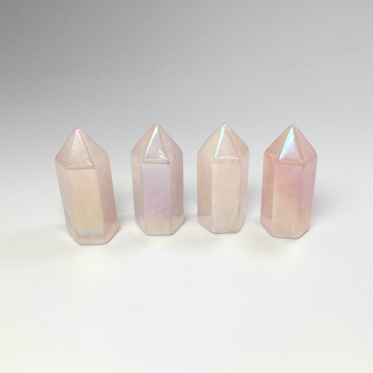 Polished Opalescent Rose Quartz Point - Rocks and Gems Canada