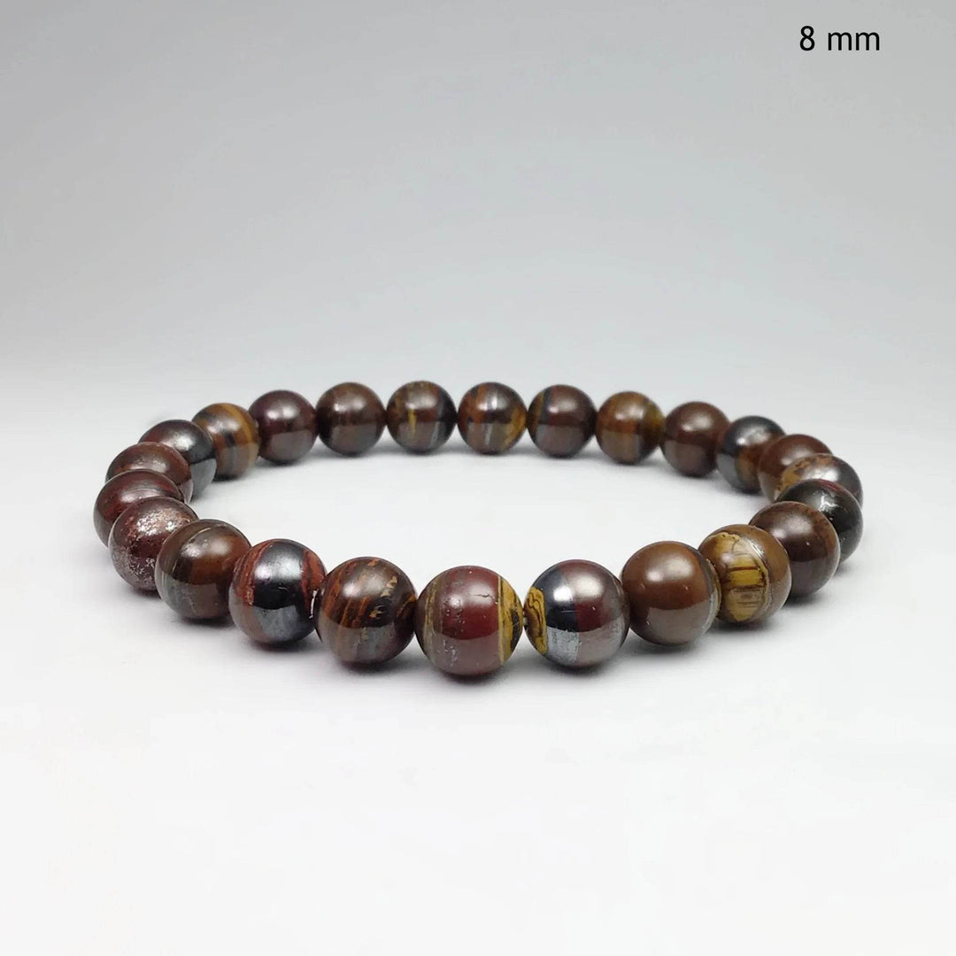 Red Gold Tiger Iron Beaded Bracelet - Rocks and Gems Canada