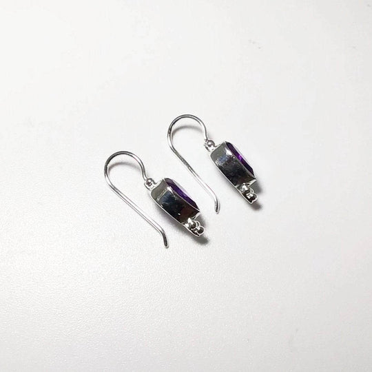 Amethyst Faceted Dangle Earrings - Rocks and Gems Canada