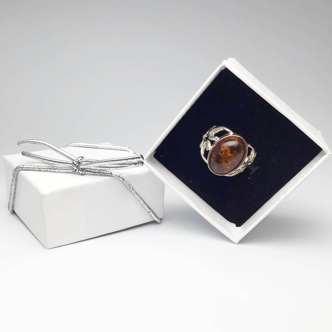Cognac Amber Ring - Rocks and Gems Canada