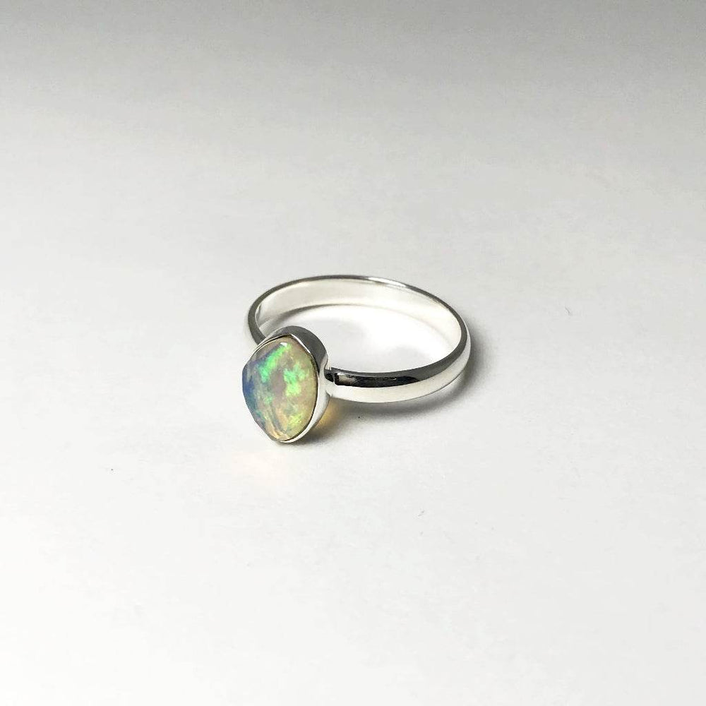 Faceted Ethiopian Fire Opal Ring - Rocks and Gems Canada