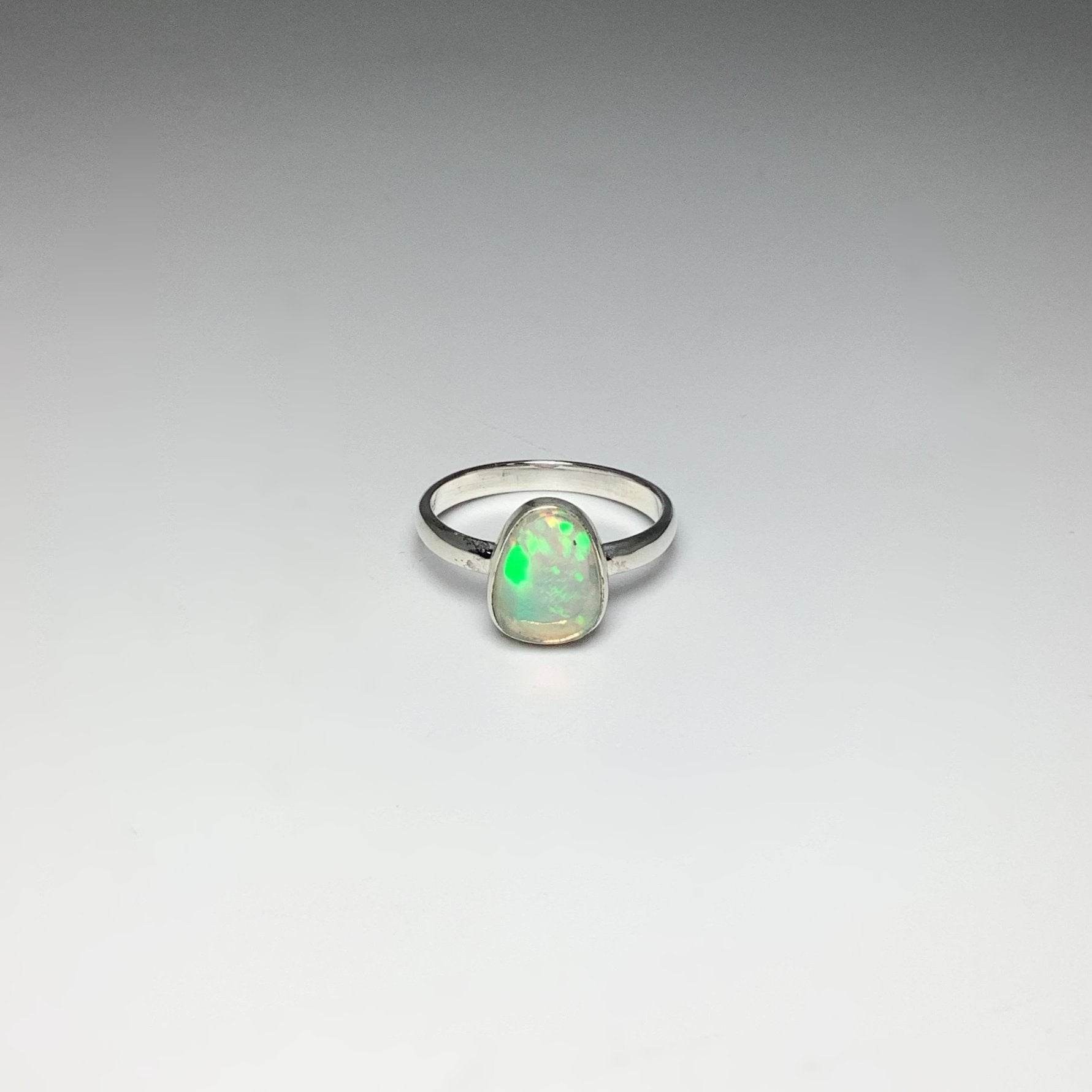 Faceted Ethiopian Fire Opal Ring - Rocks and Gems Canada