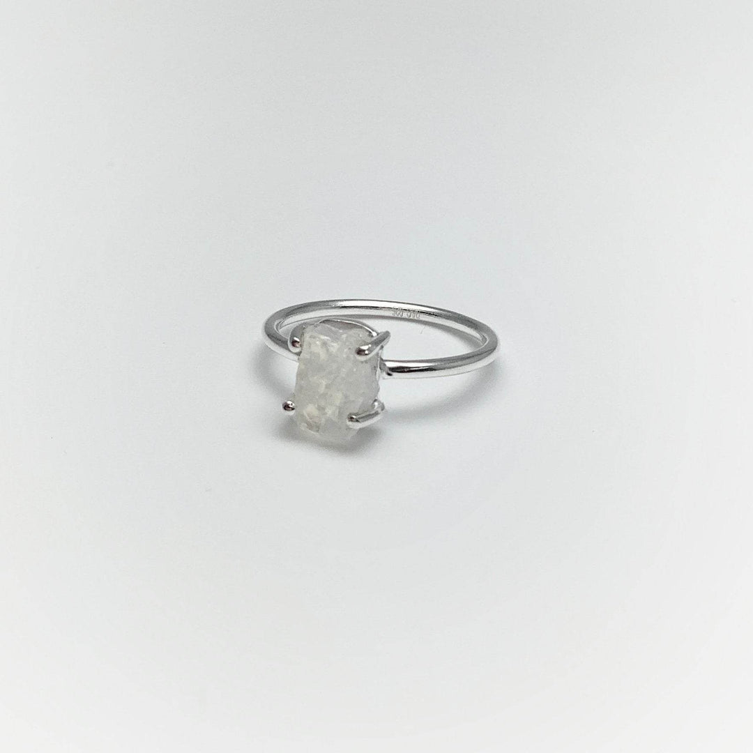 Raw Rainbow Moonstone Ring - Rocks and Gems Canada