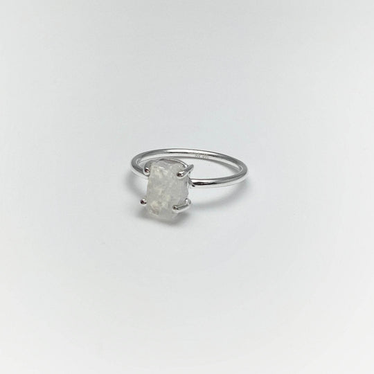 Raw Rainbow Moonstone Ring - Rocks and Gems Canada