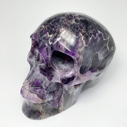 Large Chevron Amethyst Crystal Skull - Rocks and Gems Canada