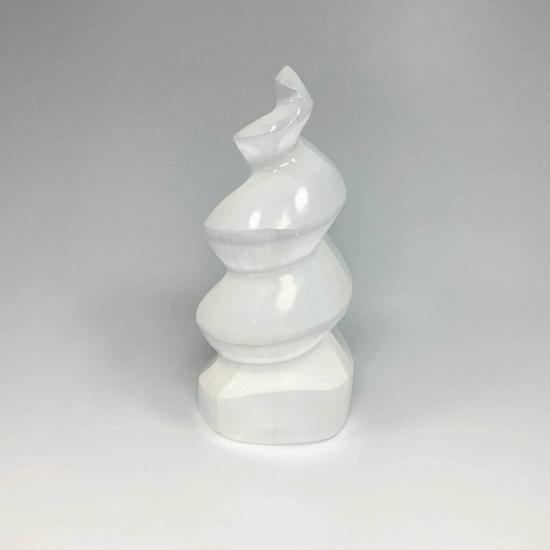 Selenite Spiral Carving - Rocks and Gems Canada