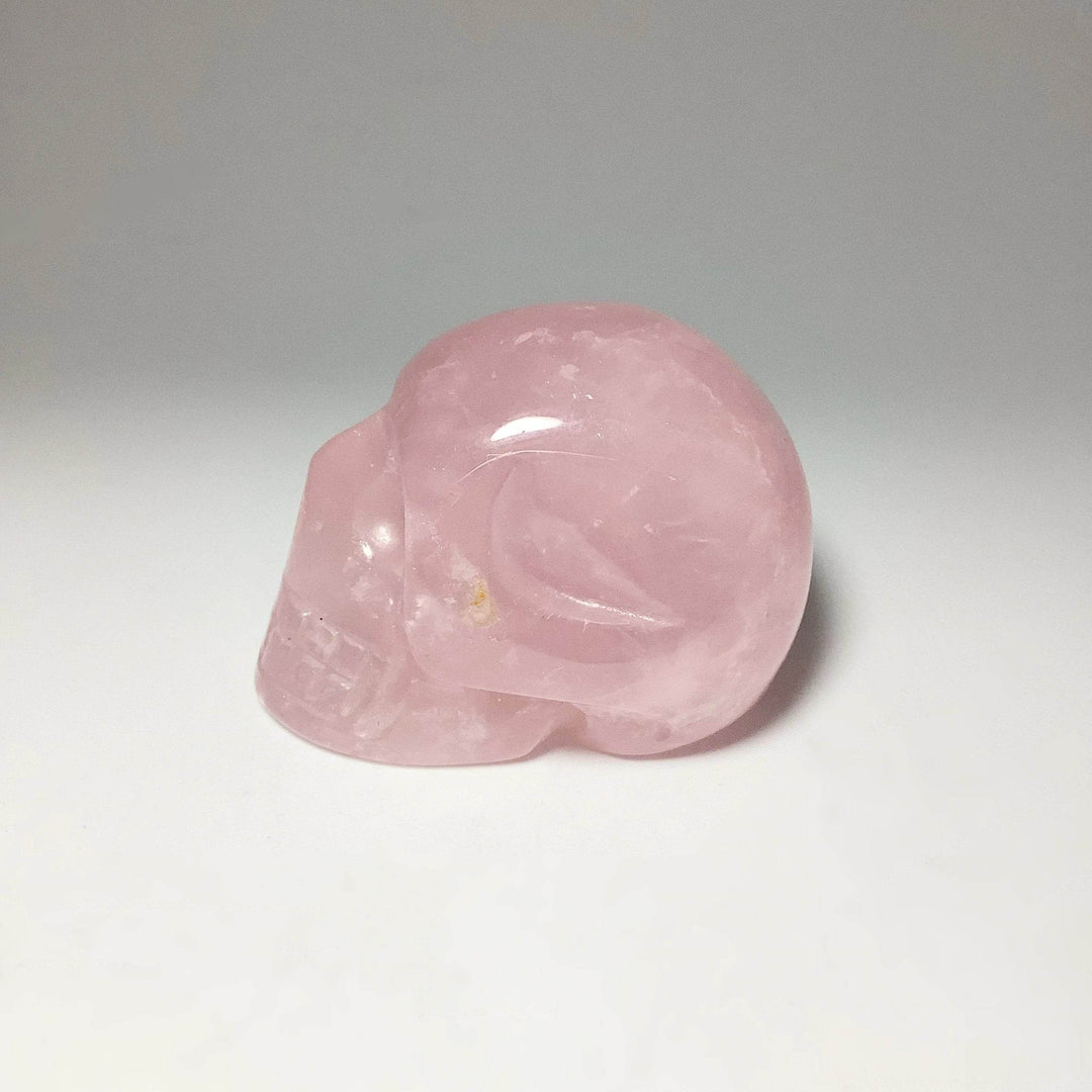Carved Rose Quartz Skull - Rocks and Gems Canada