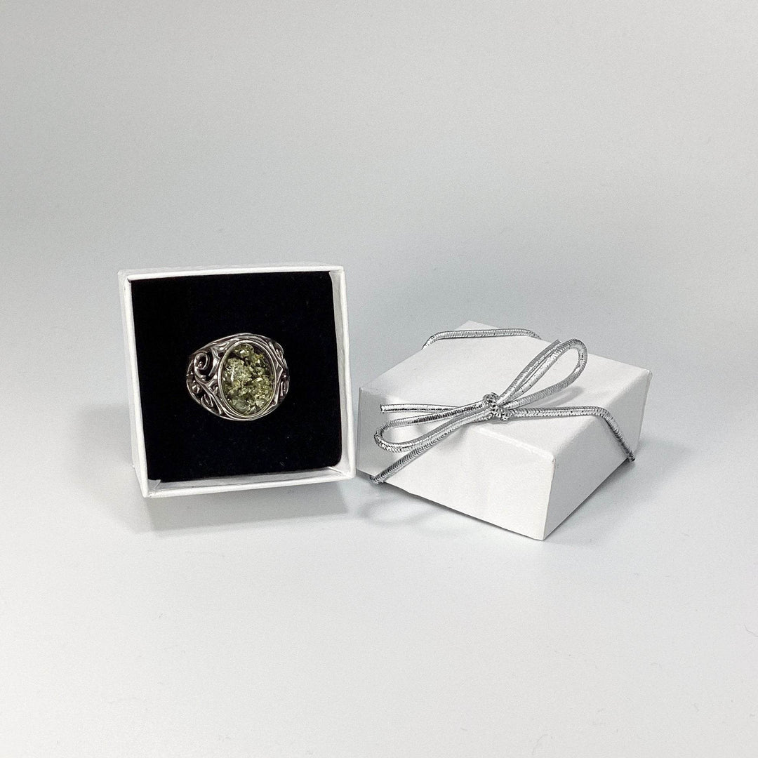 Green Amber Ring - Rocks and Gems Canada