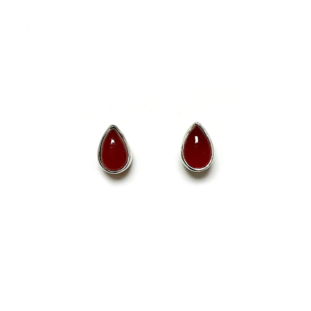 Carnelian Agate Stud Earrings - Rocks and Gems Canada