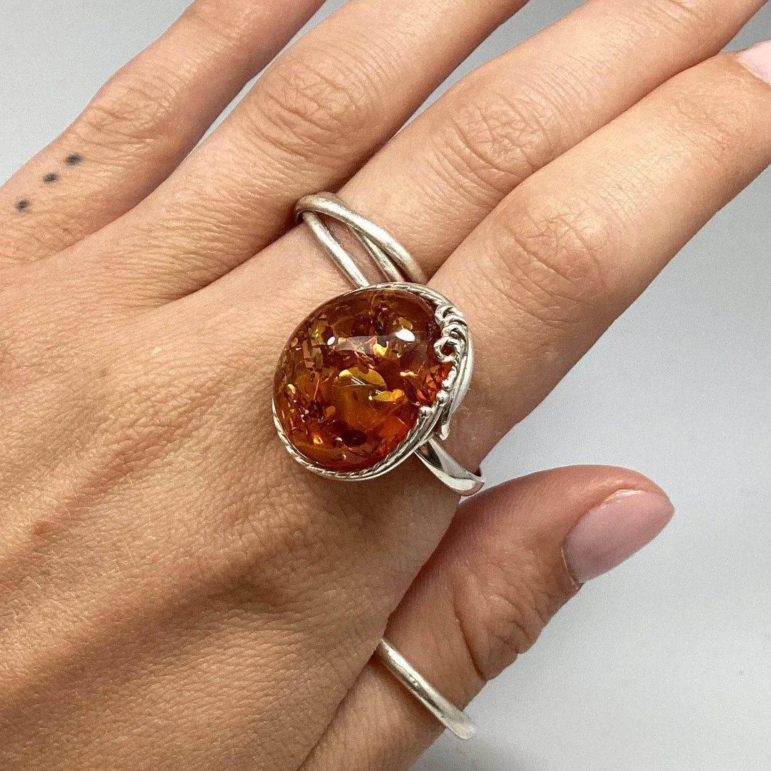 Cognac Amber Ring - Rocks and Gems Canada