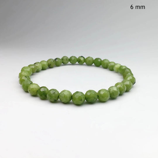 Canadian Jade Faceted Beaded Bracelet - High Quality - Rocks and Gems Canada